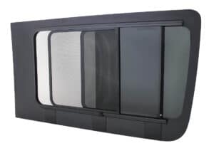 AM Auto - Mercedes Sprinter driver side front panel, half-slider vent with screen